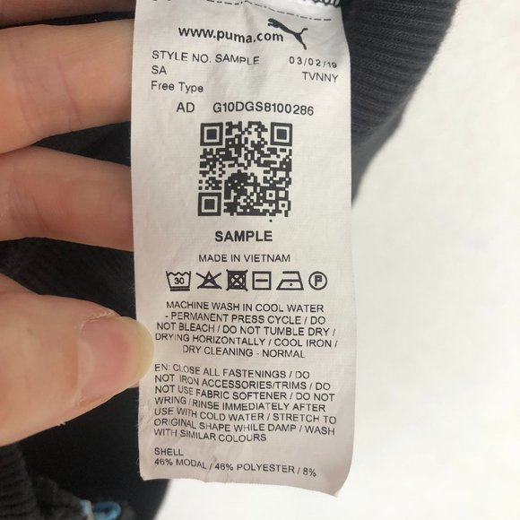 Puma Black Open Back Sweatshirt Women's Size Small Zipper Back Crewneck SAMPLE - Picture 10 of 10